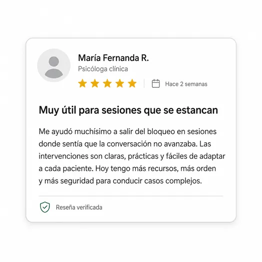 Card de prueba social sobre Sesiones Estancadas