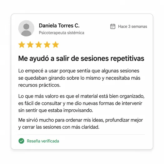 Card de prueba social sobre Sesiones Estancadas